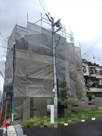 守口市 足場架設完工