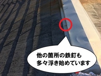 鉄釘の浮き
