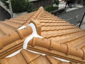 棟の漆喰は良好な状態