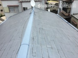 施工前屋根の状態、屋根材はカラーベスト