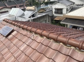 7寸丸棟瓦を並べて完成