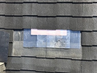 抜けたカラーベストにお客さまが養生を。