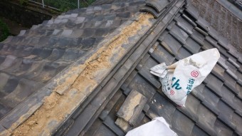 門真市 台風により棟瓦飛散