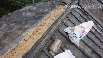 門真市 台風により棟瓦飛散