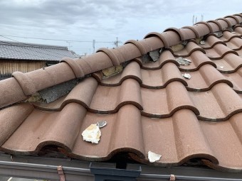 S型瓦面戸漆喰剥がれ