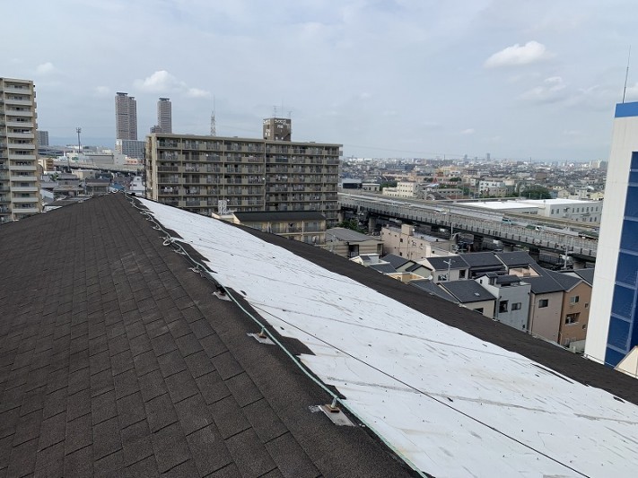 台風21号で半面、シングルが飛散