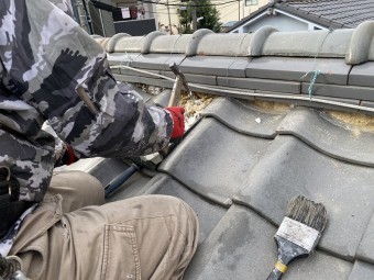 守口市 屋根漆喰解体工事