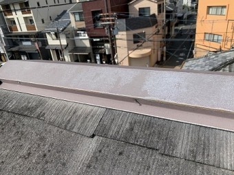 棟板金の釘が浮いています。