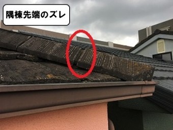 隅棟先端のズレ