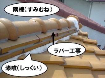 訪販による漆喰工事とラバー工事