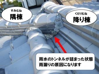 隅棟と降り棟の接点