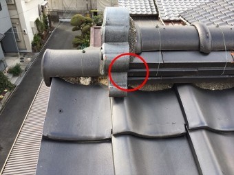 四條畷市 鬼瓦廻りの漆喰