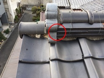 四條畷市 鬼瓦廻りの漆喰