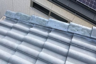 高槻市 ケラバ瓦類似品で差し替え