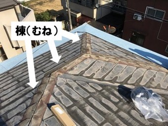 棟板金と貫板を解体