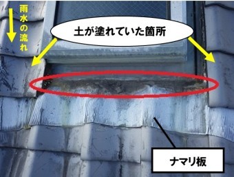 トップライト廻りのナマリ板