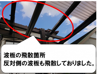 交野市 波板の飛散