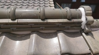 鬼瓦回りの漆喰も完了