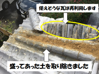 土を取り除いた