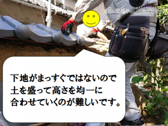 寝屋川市 万十瓦を積んでいきます