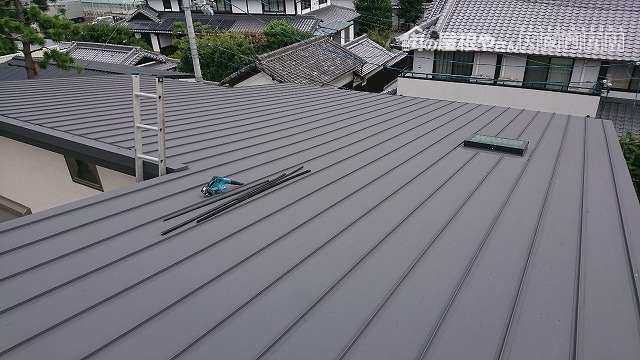 毎年恒例の軒樋の落ち葉掃除です。