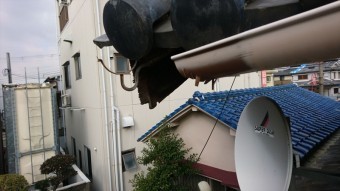 門真市 軒樋の欠落