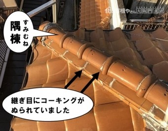 隅棟にコーキング