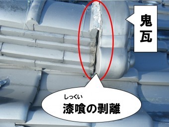 鬼瓦がぐらぐら