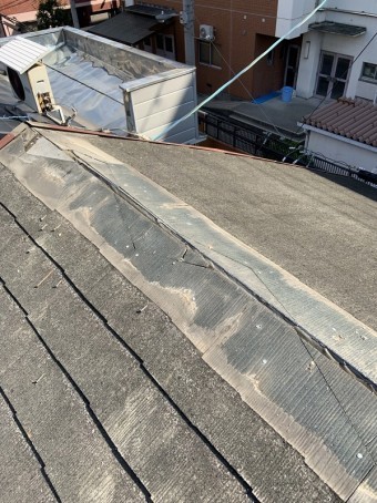 ②既存棟板金・貫板解体後