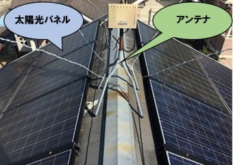 太陽光パネルとアンテナ設置
