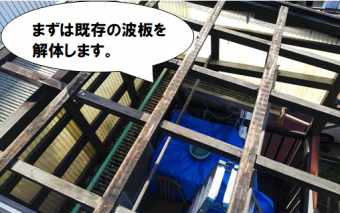 寝屋川市 波板の張替え工事