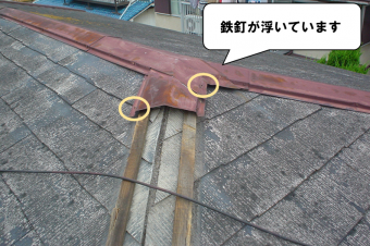 鉄釘の浮き