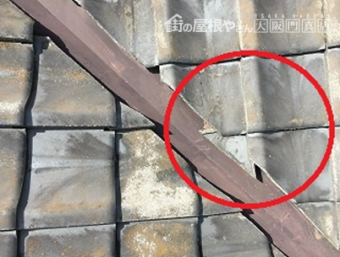 枚方市 鱗瓦の状態
