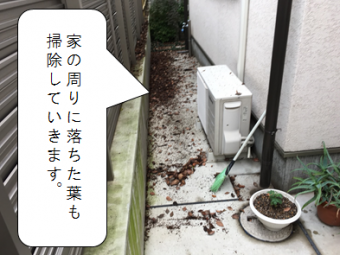 守口市 家の廻りの落ち葉掃除