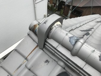 鬼瓦廻り漆喰