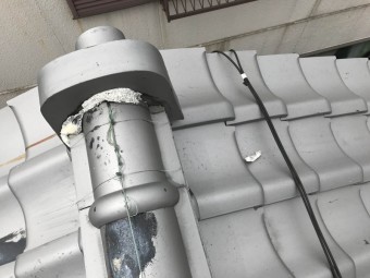 鬼瓦廻り 漆喰