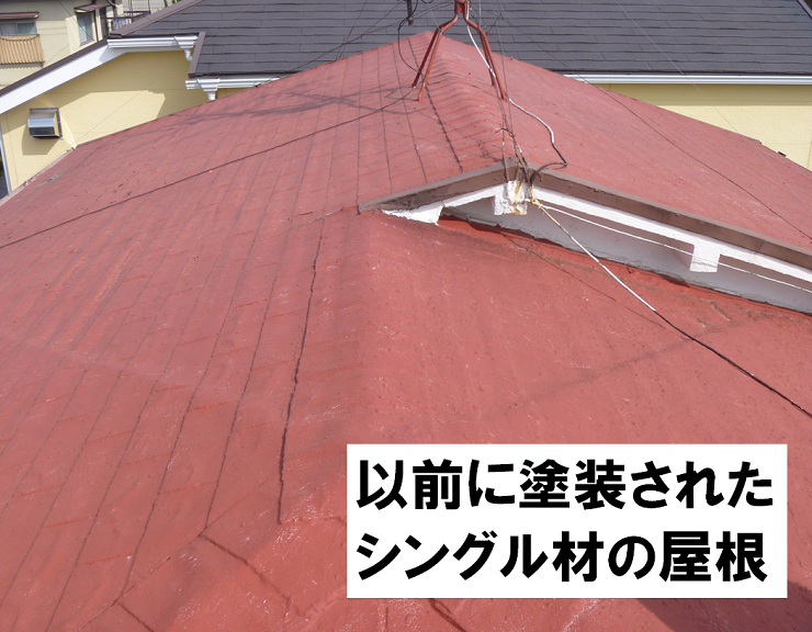 塗装されたシングル屋根