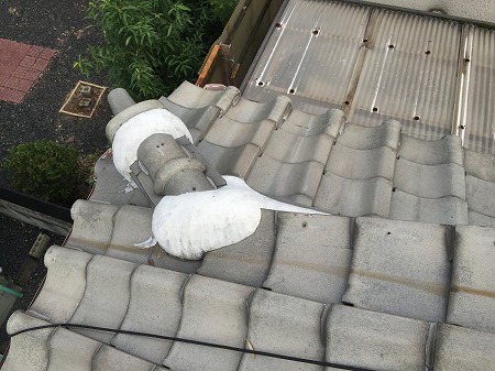 隅棟面戸漆喰状態