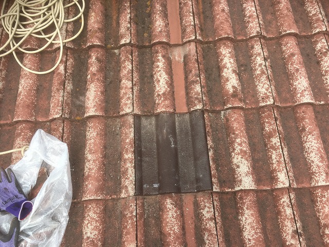 新しい瓦の仮置き