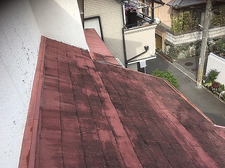 下屋根雨押え板金サビ