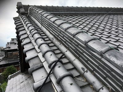 【枚方市】立派な入母屋屋根に潜む危機！降り棟の雑草と瓦のズレを徹底点検