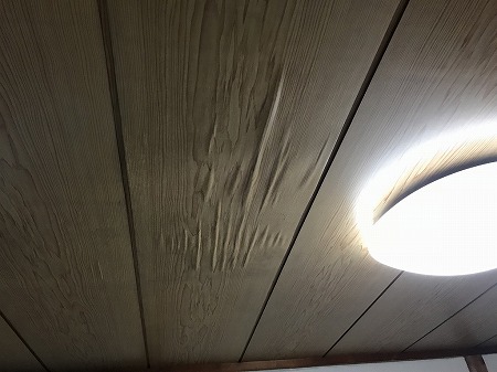 雨漏りを起こしている天井を確認します。