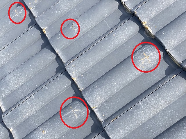 地瓦ひび　大東市