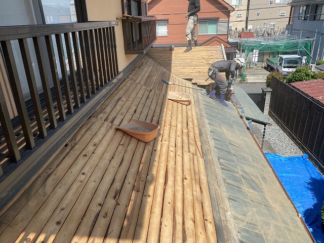 下屋根野地板高槻市