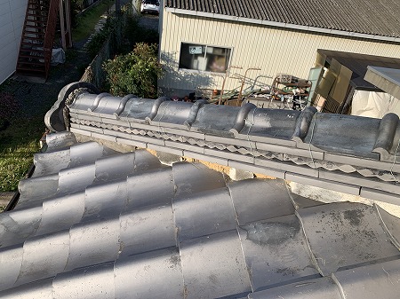 隅棟面戸漆喰剥がれ