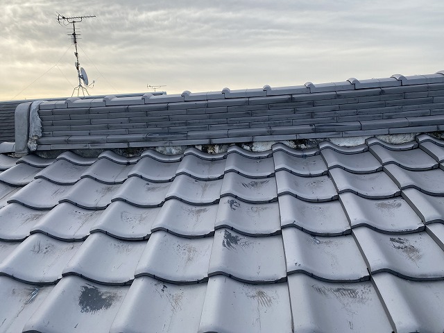 工事前漆喰　大東市