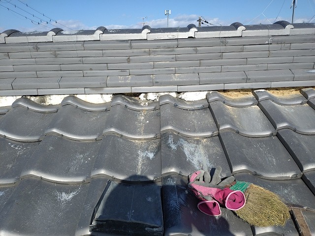 既存漆喰解体　大東市