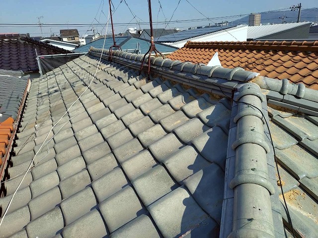 既存漆喰解体　東大阪市