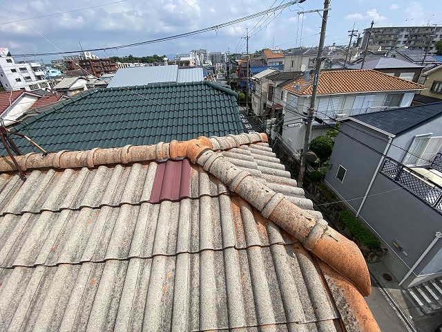 棟瓦まわりの劣化