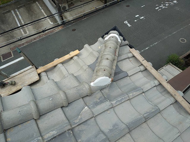 施工後の隅棟先端